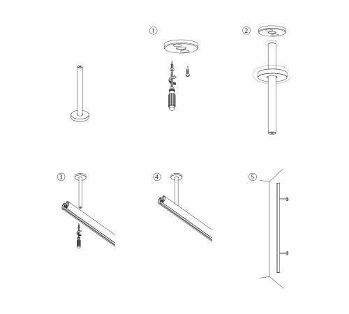 Mini Magnetic Шинопровод накладной Round черный 2м 85165/00