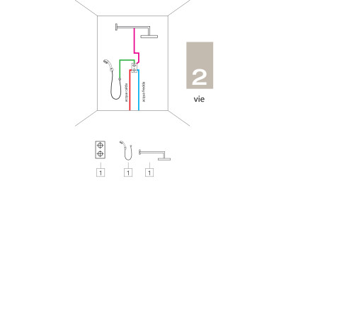 Внешняя часть смесителя Bossini Cube New Z00062.045 Белый матовый