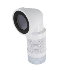 Труба фановая McAlpine гофрированная угловая 90° L=260-540 мм с манжетой 97-107/110 мм 508988