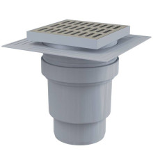 Трап для душа Alca 150х150 мм вертикальный выпуск 110 мм нержавеющая сталь APV13