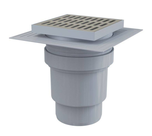 Трап для душа Alca 150х150 мм вертикальный выпуск 110 мм нержавеющая сталь APV13