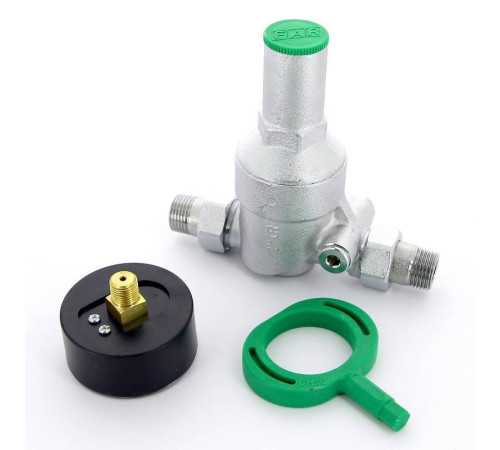 Редуктор давления хромированный FAR 1/2 НР-НР с манометром FA 2815 12