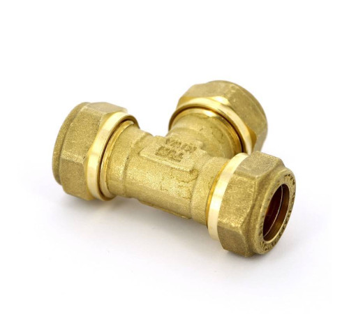 Тройник обжимной латунный Tiemme 15 мм 1000005
