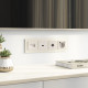 Накладка для двойной розетки Еthernet RJ-45 (перламутровый рифленый) W1191113