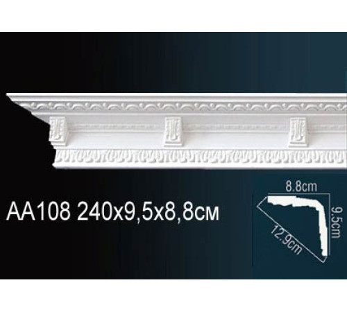 Карниз потолочный полиуретановый Perfect AA108 с рисунком 180x180x2400 мм AA108