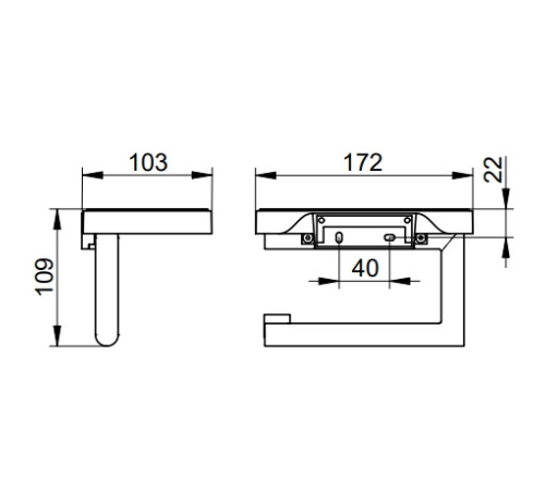 Держатель для туалетной бумаги с полкой KEUCO REVA Хром 12873 019000