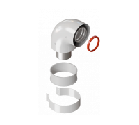Колено коаксиальное Royal Thermo 60/100 90° FF RTE 07.011