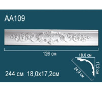 Карниз потолочный полиуретановый Perfect AA109 с рисунком 172x180x2440 мм AA109