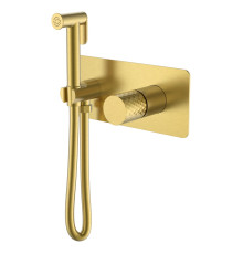 Гигиенический душ со смесителем Boheme Stick Diamond золото матовое 127-MG