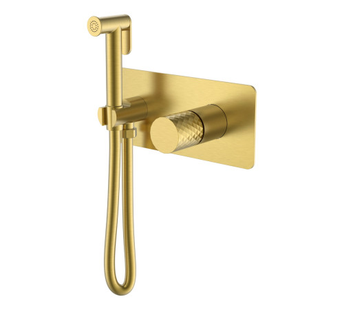 Гигиенический душ со смесителем Boheme Stick Diamond золото матовое 127-MG