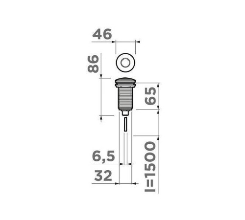 Пневматическая кнопка для измельчителя Omoikiri SW-01-GB графит 4996049
