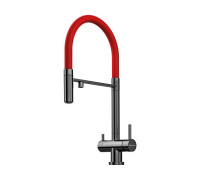 Смеситель для кухни Omoikiri Kanto-GM выдвижной излив под фильтр вороненая сталь 4994013