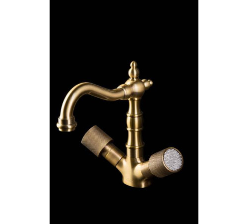 Смеситель для раковины Boheme Royal Cristal высокий бронза 312-Royal/CRST