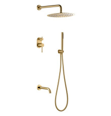Душевой комплект Boheme Uno со встроенным смесителем матовое золото 464-2-MG