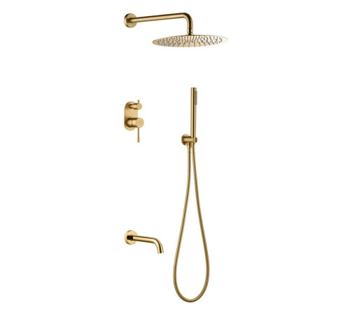 Душевой комплект Boheme Uno со встроенным смесителем матовое золото 464-2-MG
