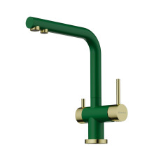Смеситель для кухни Omoikiri Nagano-RG-LG с подключением фильтра Royal Green/светлое золото 4994432