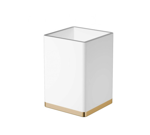 Стакан для зубных щеток настольный Boheme Venturo золото/белый 10961-W-G
