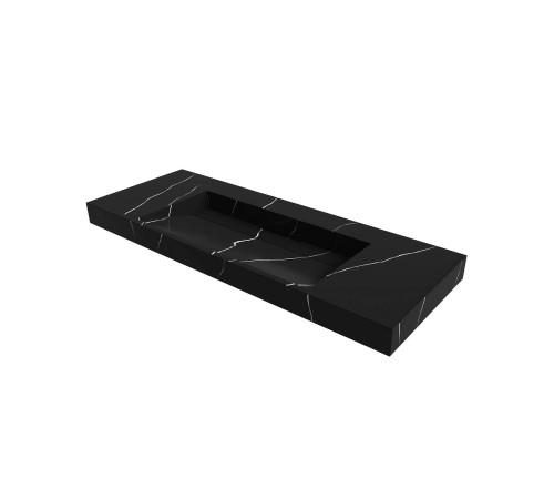 Раковина мебельная Armadi Art Flat 121х45.2х8 см прямоугольная nero 859-120-NM