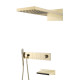 Душевой комплект встраиваемый Boheme Zodiac со смесителем изливом верхним и ручным душем золото матовое 132-2-MG