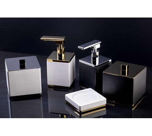 Стакан для зубных щеток настольный Boheme Venturo золото/белый 10961-W-G