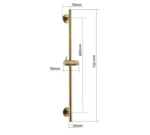 Душевая штанга Boheme Uno 71 см matt white 420-MW