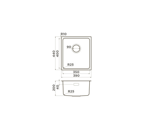 Кухонная мойка Omoikiri Tadzava 39-U/I-LG 39x44 см светлое золото 4993262