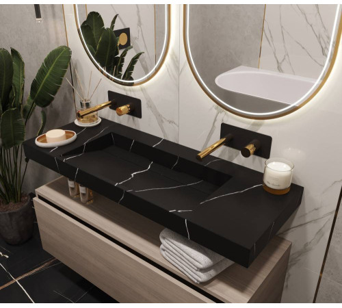 Раковина мебельная Armadi Art Flat 121х45.2х8 см прямоугольная nero 859-120-NM