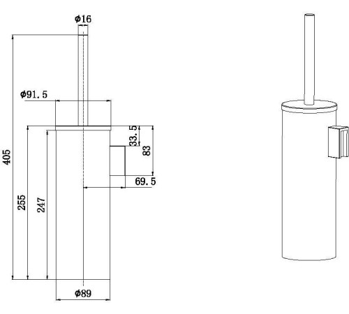 Ершик для унитаза подвесной Allen Brau Priority никель браш 6.31A09-BN
