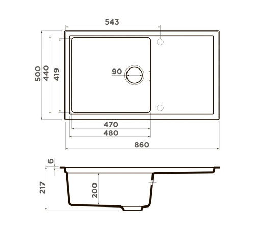 Кухонная мойка Omoikiri Sintesi 86-GR Artceramic 86x50 см leningrad grey 4997134
