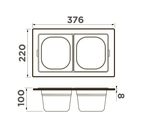 Контейнер Omoikiri DC-04-2-IN нержавеющая сталь 4999084