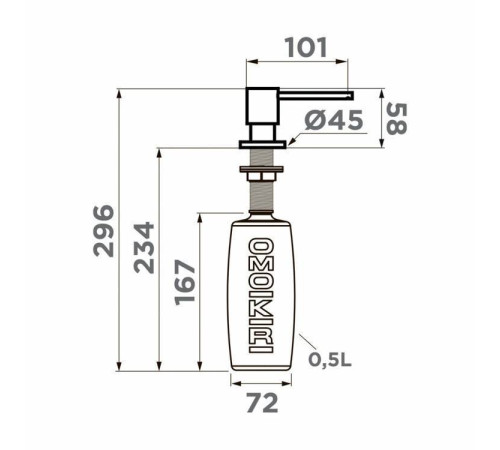 Дозатор встраиваемый Omoikiri OM-03 leningrad grey 4995046