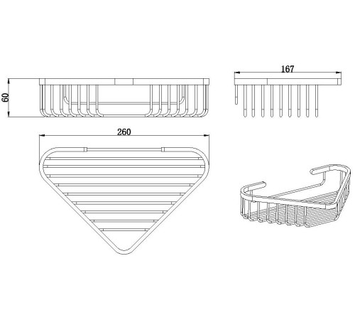 Мыльница угловая Allen Brau Priority 26x16.7x6 см хром 6.31A16-00