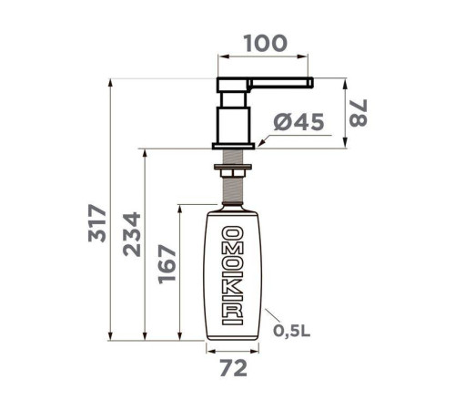 Дозатор встраиваемый Omoikiri OM-04 светлое золото 4995050