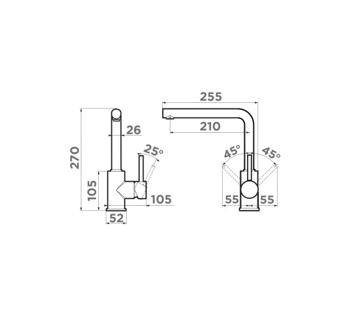 Смеситель для кухни Omoikiri Nakagawa-P-BL черный 4974307