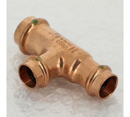 Тройник пресс медный Viega Profipress 22x18x18 мм 315054