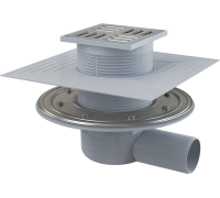 Трап для душа AlcaPlast 105x105/50 мм боковой выпуск решетка нержавеющая сталь APV1324