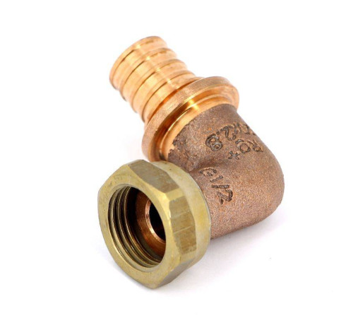 Угол с накидной гайкой надвижной Rehau Rautitan RX 20х1/2 бронза 1456413