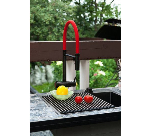 Смеситель для кухни Omoikiri Kanto-GM выдвижной излив под фильтр вороненая сталь 4994013