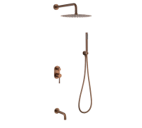 Душевой комплект встраиваемый Boheme Uno с изливом brushed bronze 464-2-BRB