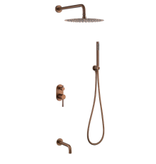 Душевой комплект встраиваемый Boheme Uno с изливом brushed bronze 464-2-BRB