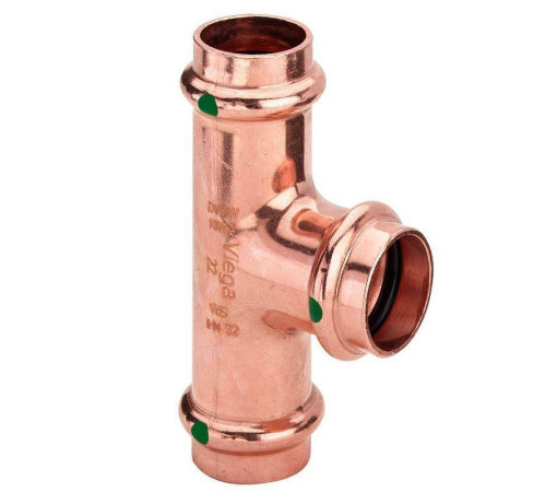 Тройник пресс медный Viega Profipress 35x22x35 мм 292034