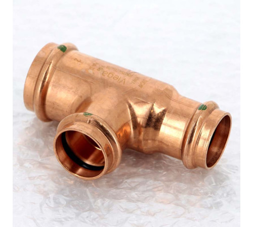 Тройник пресс медный Viega Profipress 35x28x28 мм 324896