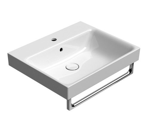 Раковина накладная/подвесная GSI Nubes 600x500 мм с отверстием белая глянцевая 9631111