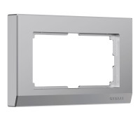 Рамка из пластика для двойной розетки Stark серебряный W0081806
