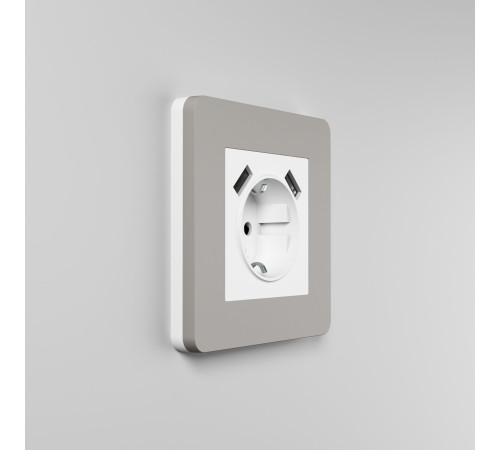 Рамка из поликарбоната на 1 пост Split дымчатый/белый, soft-touch W0013067