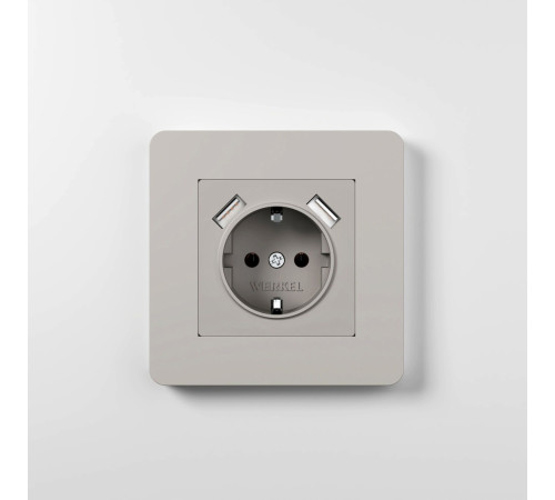 Рамка из поликарбоната на 1 пост Split дымчатый/белый, soft-touch W0013067