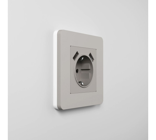 Рамка из поликарбоната на 1 пост Split дымчатый/белый, soft-touch W0013067