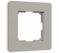 Рамка из поликарбоната на 1 пост Split дымчатый/белый, soft-touch W0013067