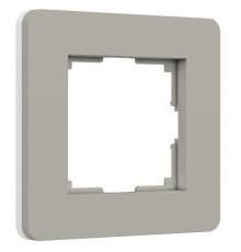 Рамка из поликарбоната на 1 пост Split дымчатый/белый, soft-touch W0013067