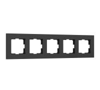 Рамка из поликарбоната на 5 постов Slab черный софт W0052908